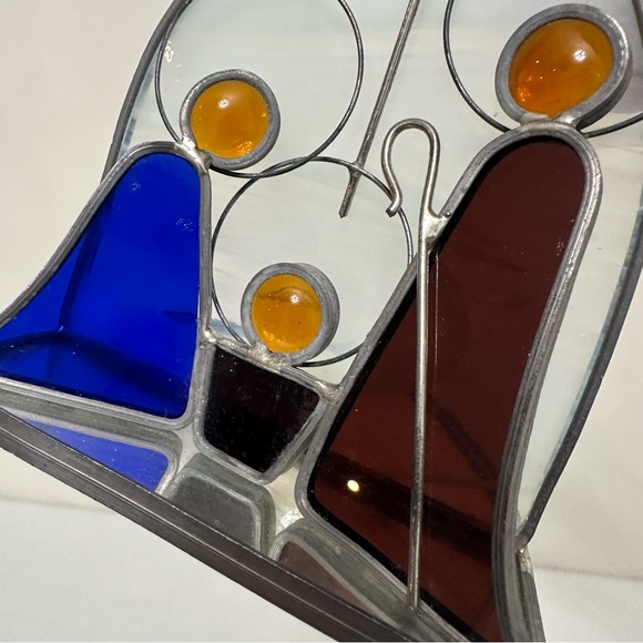 Stained Glass Christmas Nativity Scene Holy Family Tea Light Holder - Picture 3 of 9